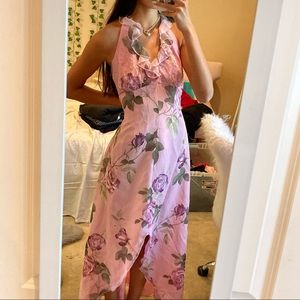 Vintage Rose Halter Dress